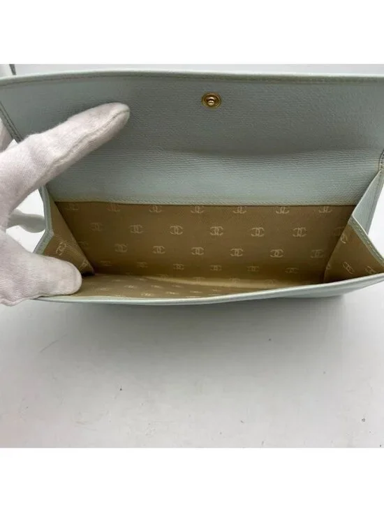 Chanel Coco Button Bifold Wallet Lime Green Card Billfold - Picture 11 of 16